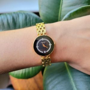 Pisano Diamond Quartz Gold & Black Watch